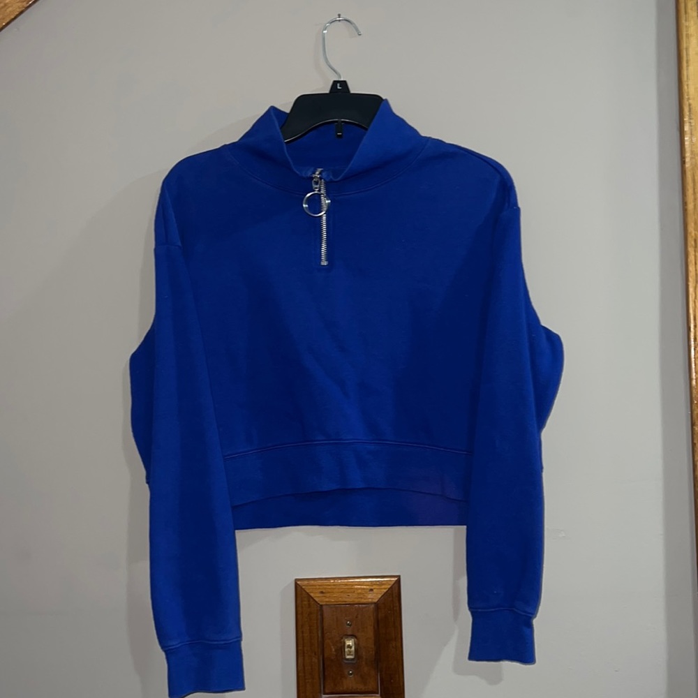 Blue Quarter Zip Sweater